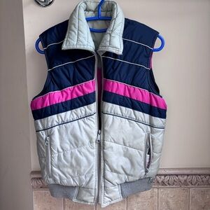 Vintage Jean Nicole reversible chevron puffer vest